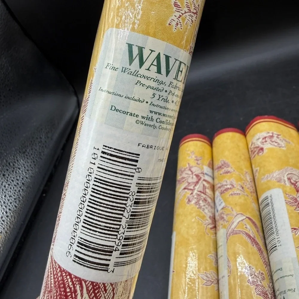Vintage Waverly Wallpaper Border La Petite Ferme French Toile Yellow Red Country